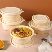 Cuenco redondo a base de almidón de maíz biodegradable respetuoso con el medio ambiente