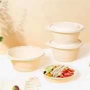 Fiambrera de embalaje biodegradable desechable elíptica